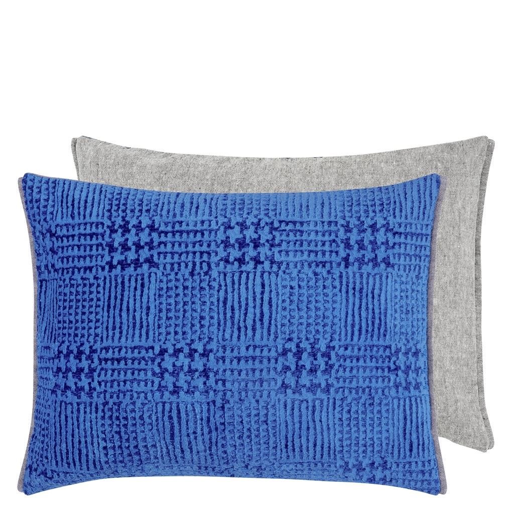 Queluz Velvet Cushion - Blue