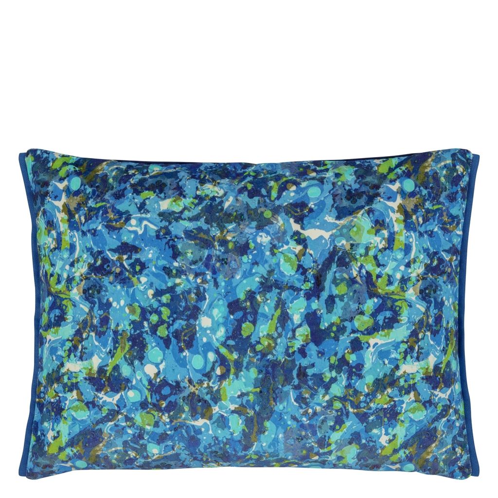Odisha Room Velvet Cushion - Blue