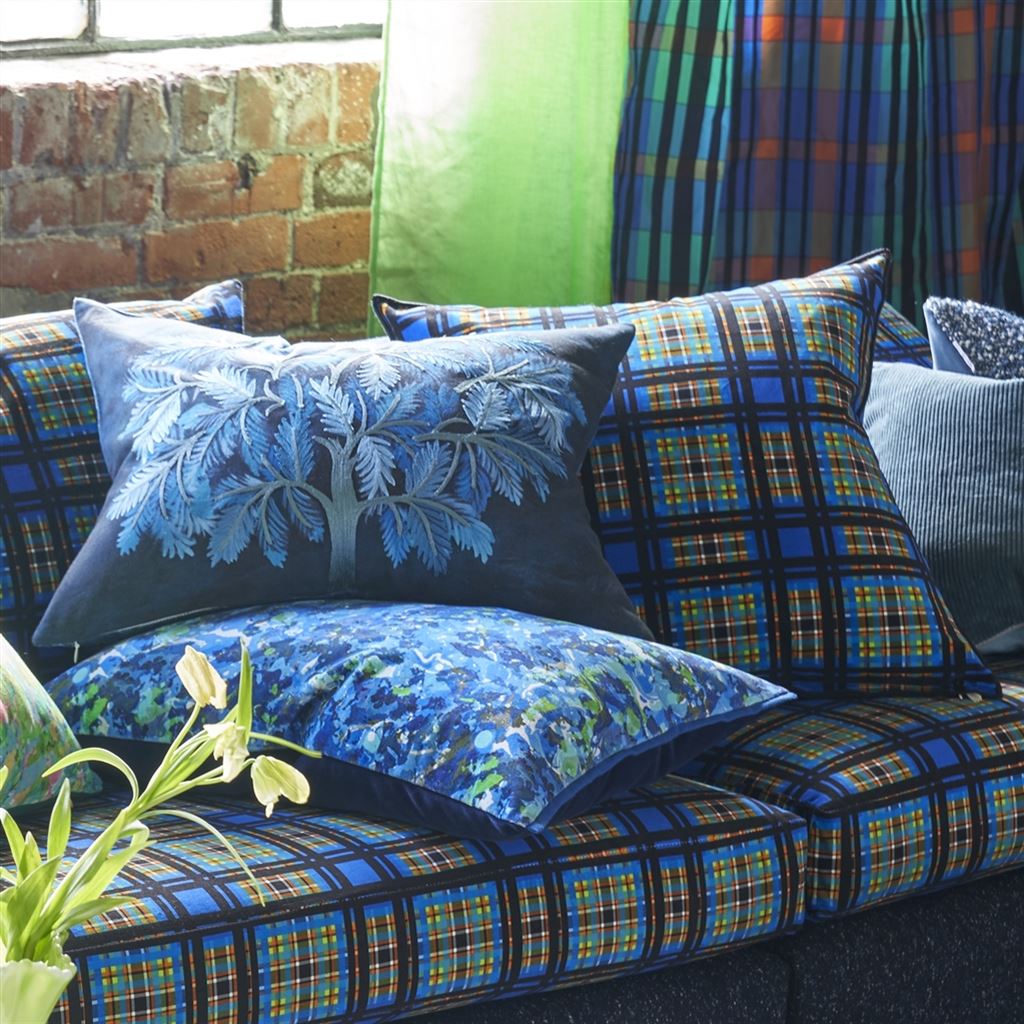 Odisha Room Velvet Cushion 5 - Blue