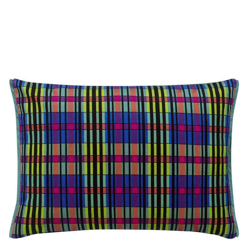 Shastri Room Velvet Cushion - Blue