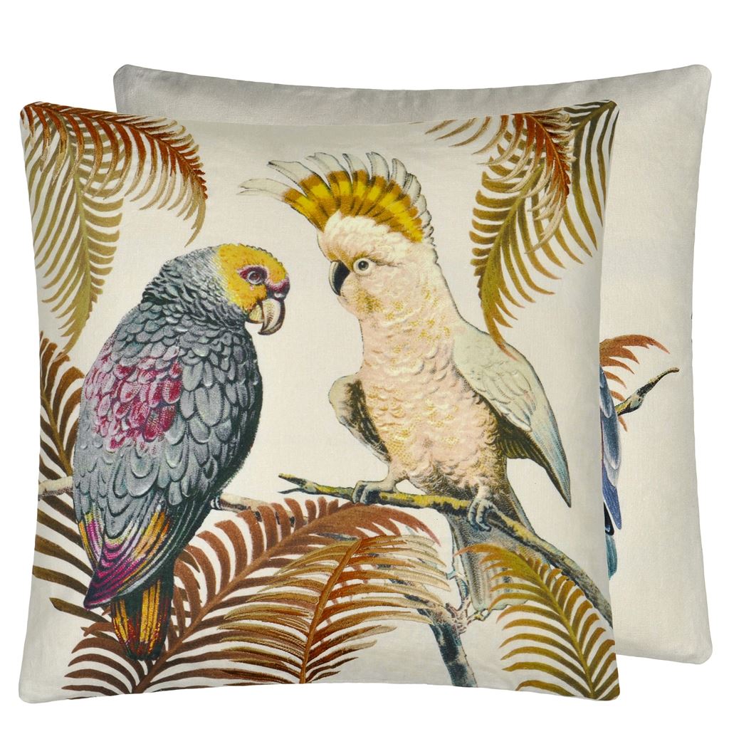 Parrot And Palm Cushion - Multicolor