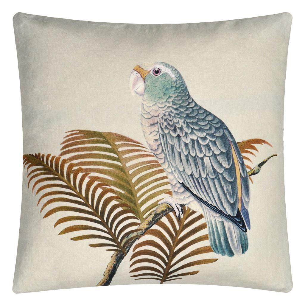 Parrot And Palm Room Cushion 2 - Multicolor