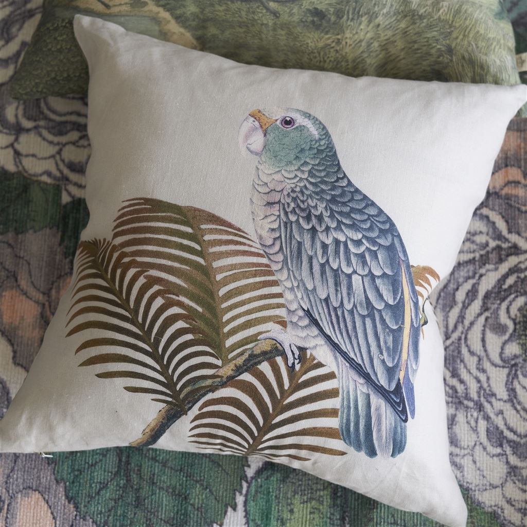 Parrot And Palm Room Cushion 5 - Multicolor