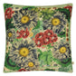 Blue Daisies Sepia Room Cushion - Green