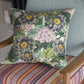 Blue Daisies Sepia Room Cushion 3 - Green