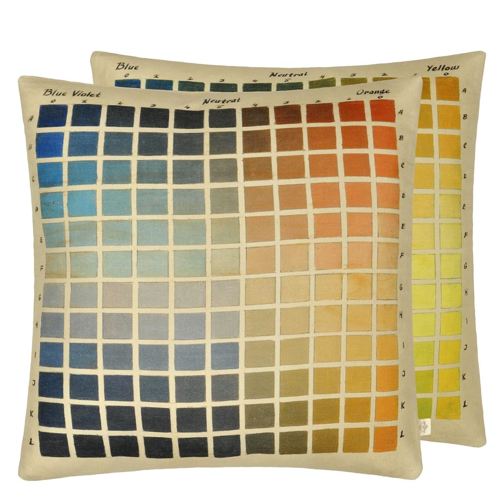 Paint Charts Azure Cushion - Multicolor