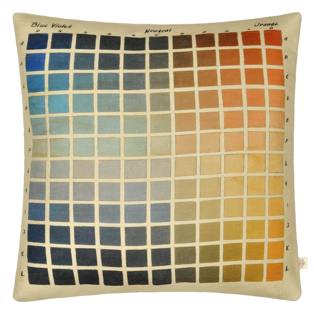 Paint Charts Azure Room Cushion - Multicolor