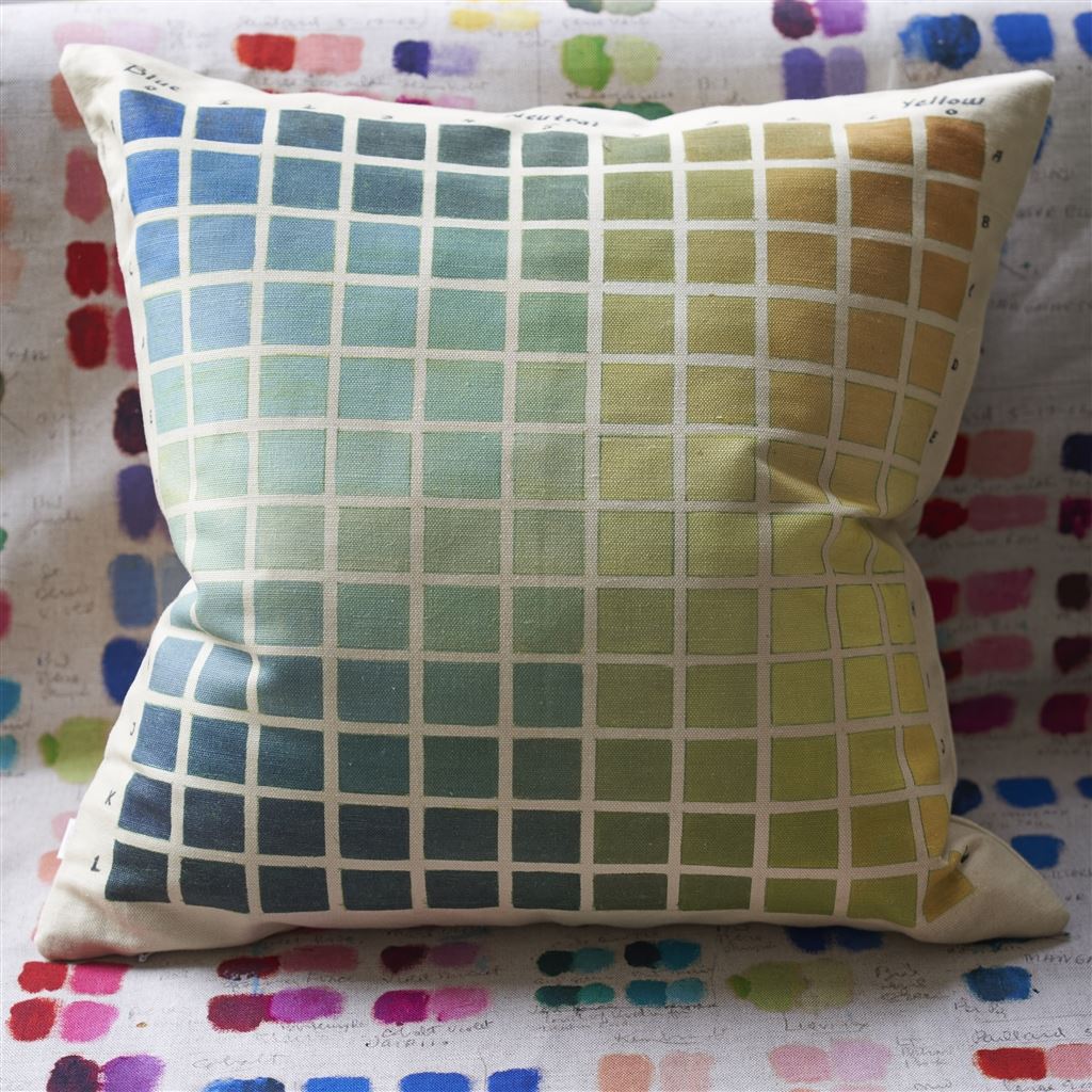 Paint Charts Azure Room Cushion 4 - Multicolor