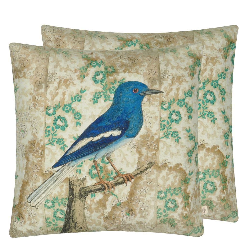 Wallpaper Birds Sepia Cushion - Multicolor