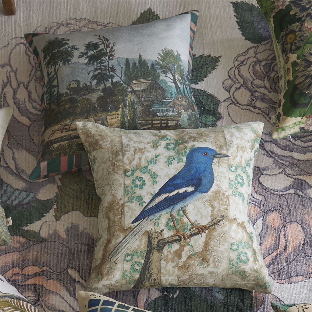 Wallpaper Birds Sepia Room Cushion 4 - Multicolor