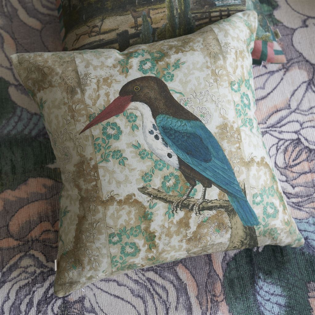 Wallpaper Birds Sepia Room Cushion 5 - Multicolor
