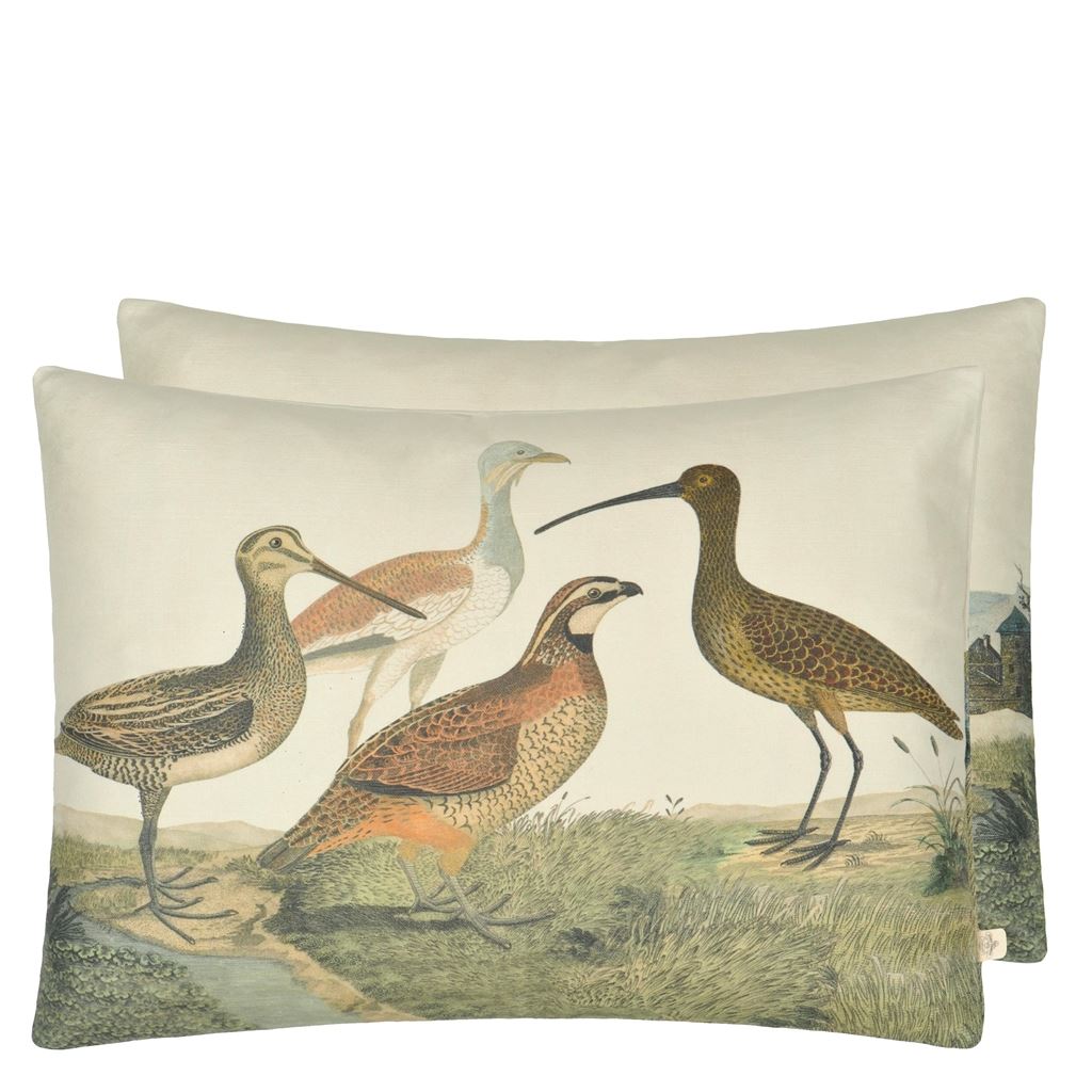 Birds Of A Feather Parchment Cushion - Multicolor