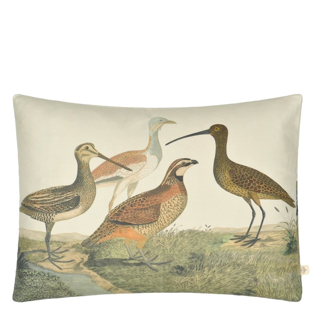 Birds Of A Feather Parchment Room Cushion - Multicolor
