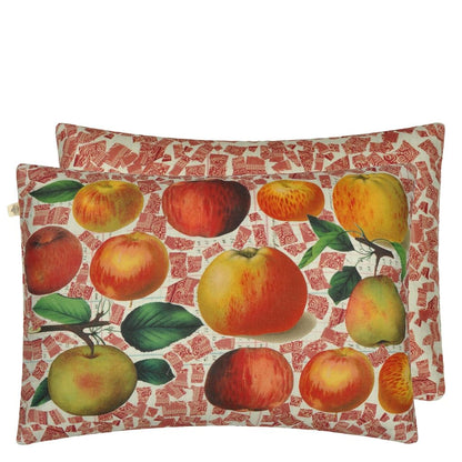 Apples Carmine Cushion - Red