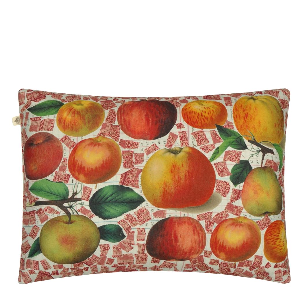 Apples Carmine Room Cushion - Red