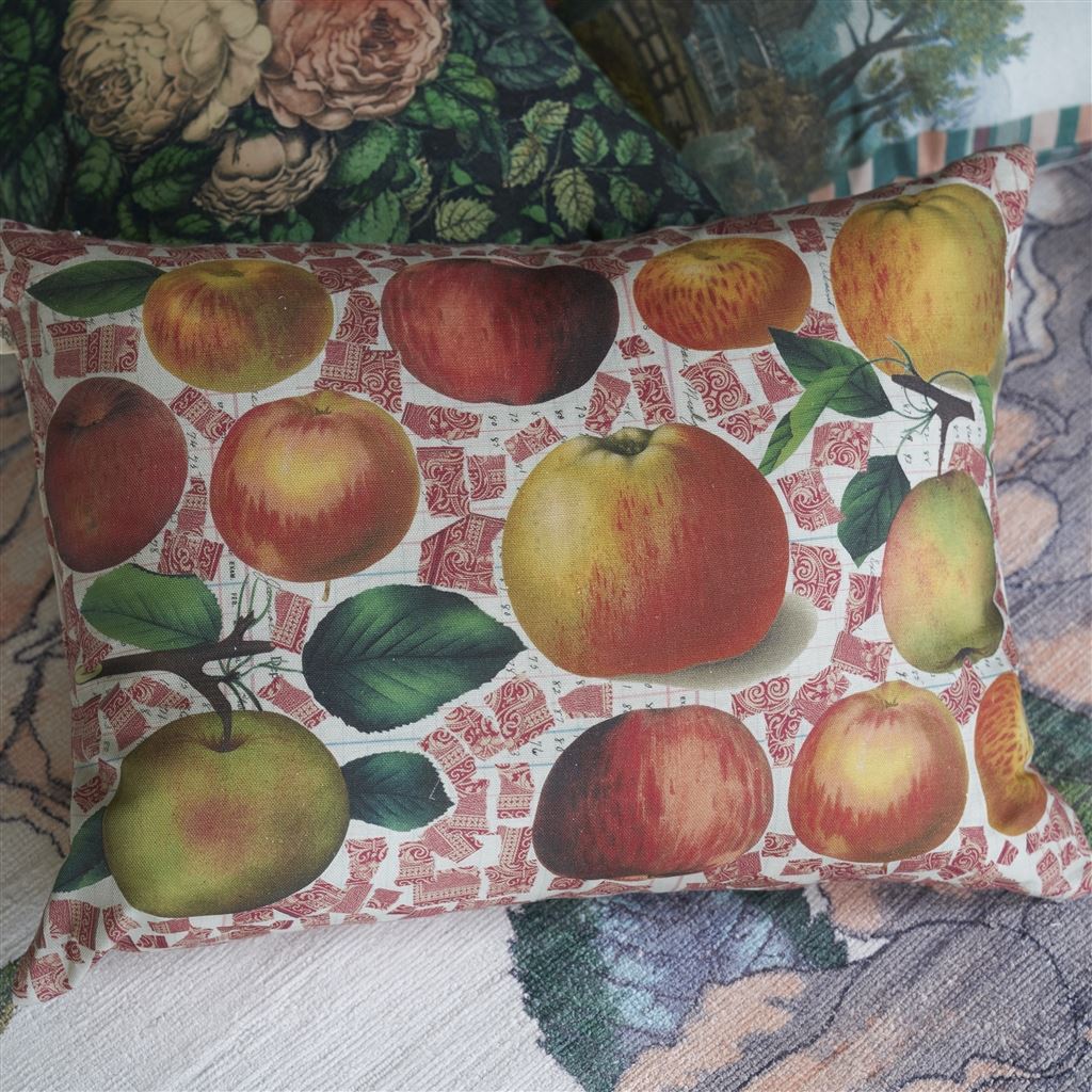 Apples Carmine Room Cushion 3 - Red
