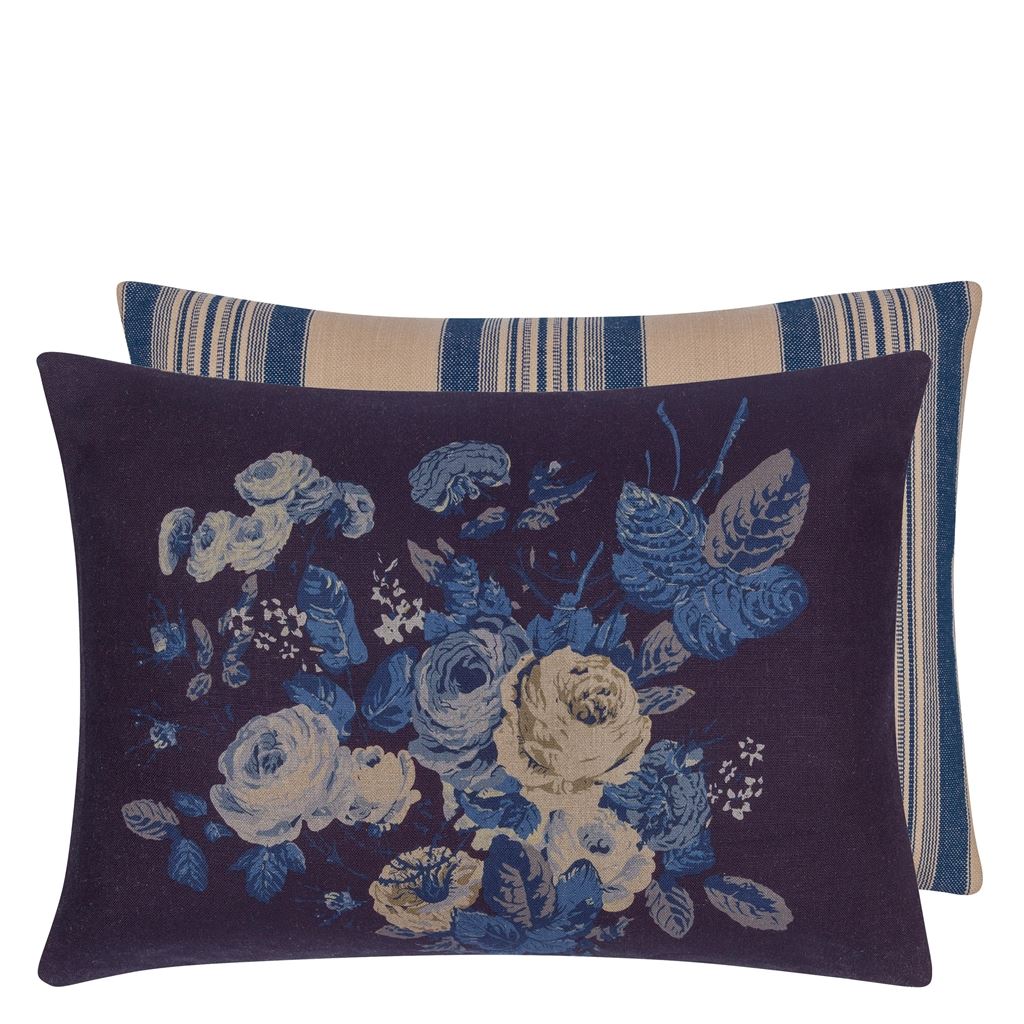 Tallulah Floral Indigo Cushion - Blue