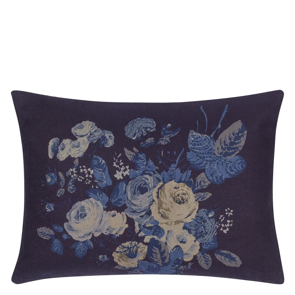 Tallulah Floral Indigo Room Cushion - Blue