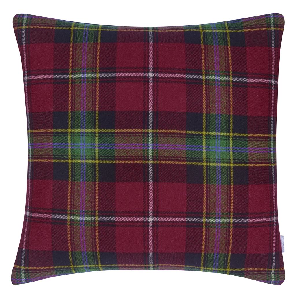 Dunmore Plaid Currant Room Cushion 2 - Red