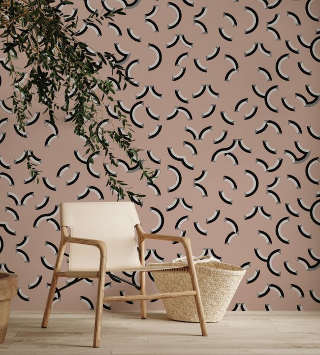Contour Room Wallpaper - Pink