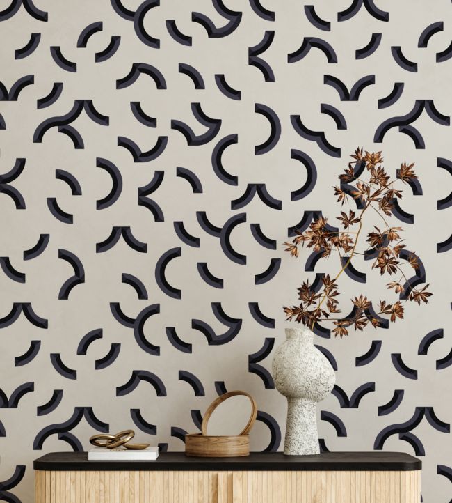 Contour Room Wallpaper - Black