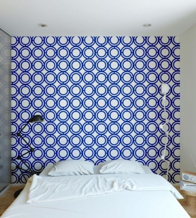 Palladian Loop Room Wallpaper - Blue