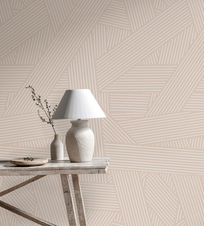 Oblique Room Wallpaper - Pink