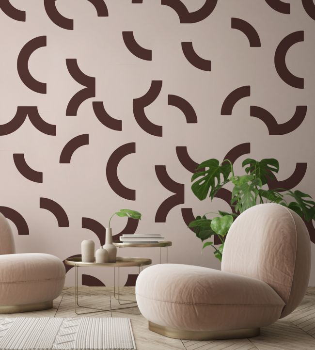 Overscale Contour Room Wallpaper - Pink