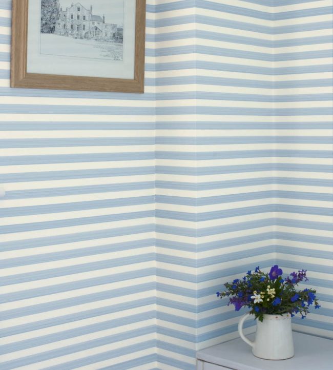 Closet Stripe Wallpaper - Lulworth Blue - 360 - Farrow & Ball