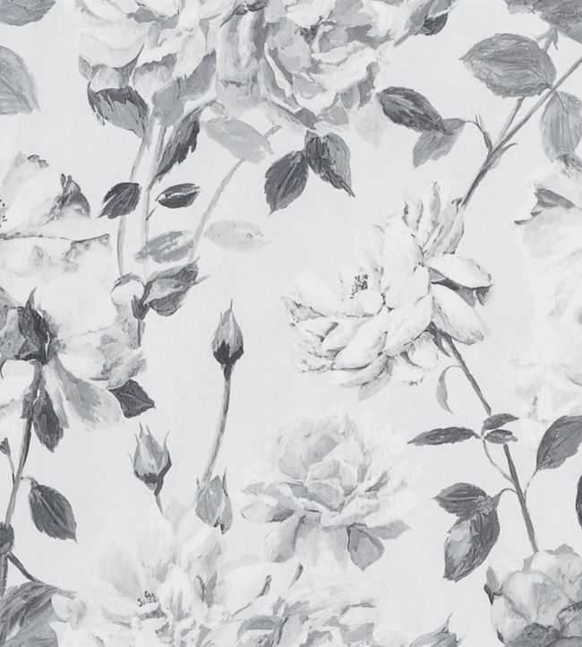 Couture Rose Wallpaper - Noir - PDG711/06 - Designers Guild