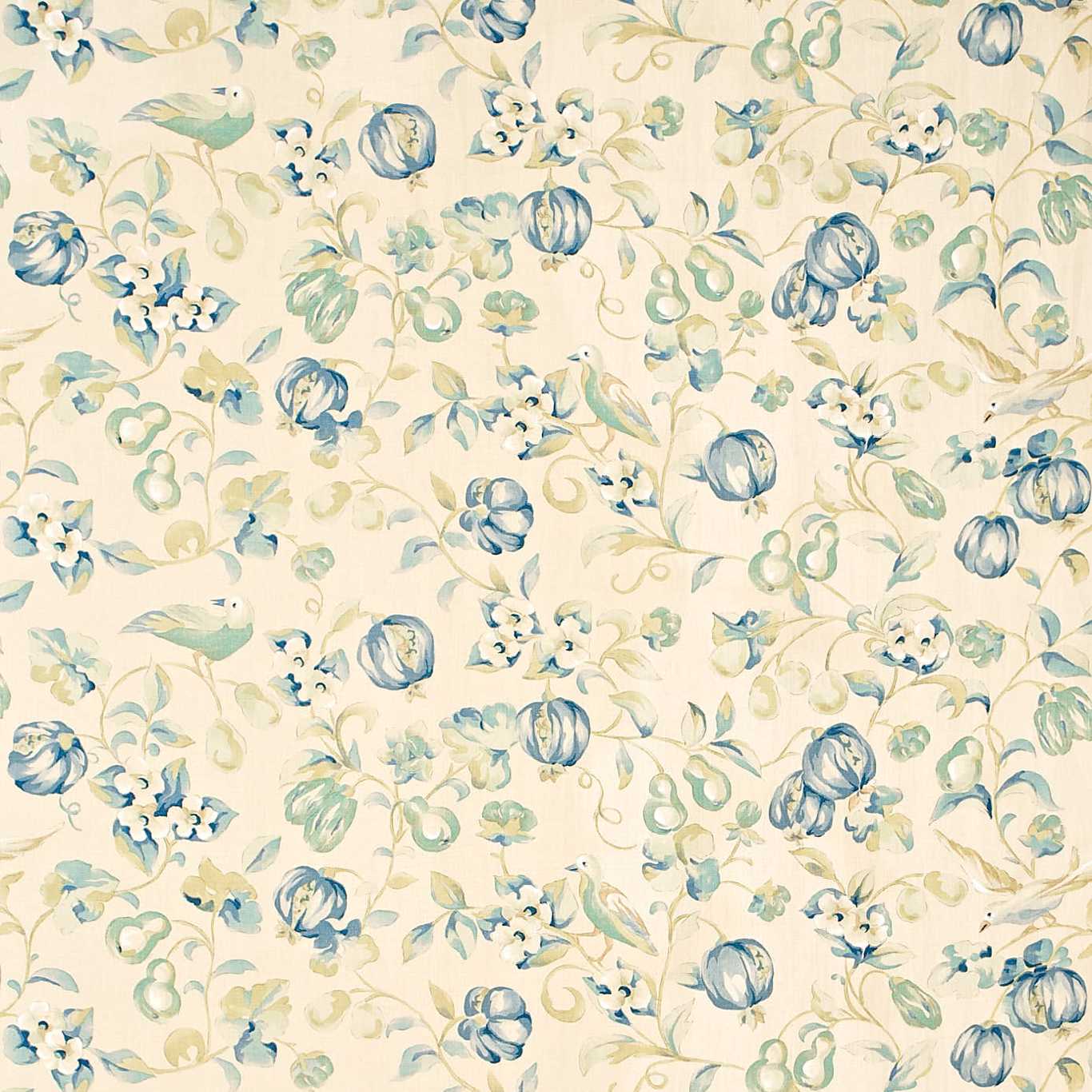 Pear & Pomegranate Fabric - Blue 