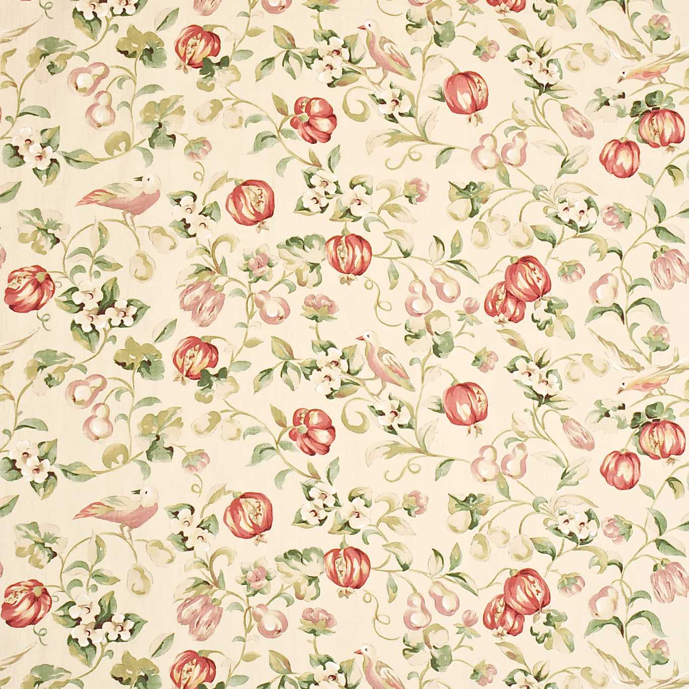 Pear & Pomegranate Fabric - Cream 