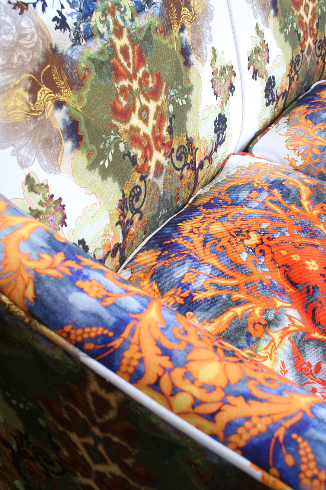 Grand Blotch Damask Room Fabric - Multicolor