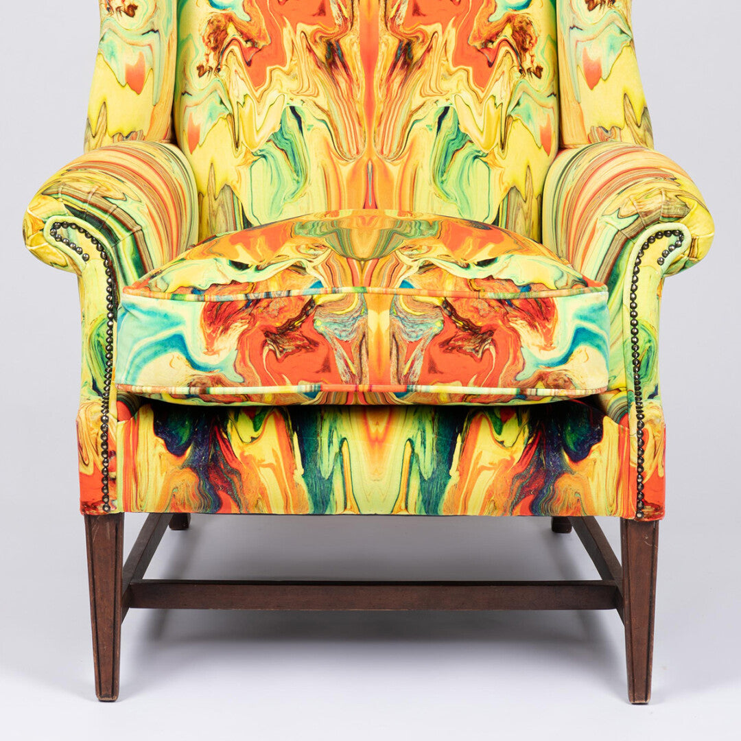 Marble Gum Room Velvet Fabric 2 - Multicolor