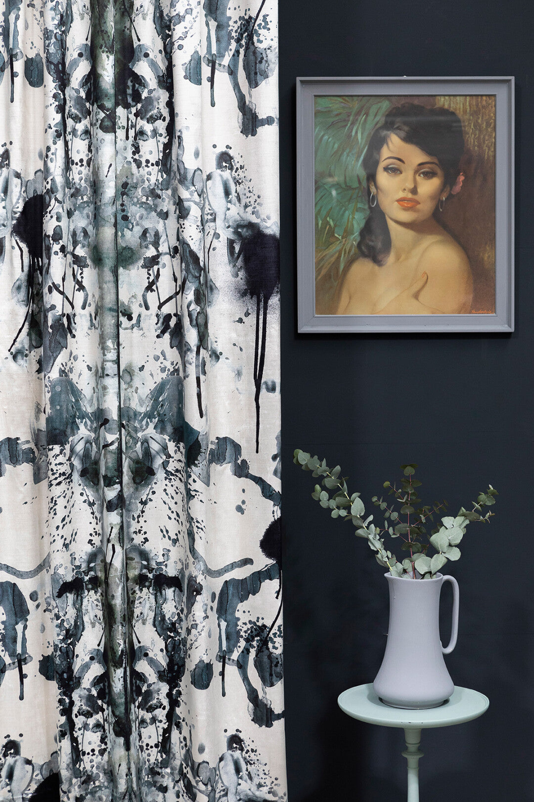 Rorschach Room Velvet Fabric 2 - Gray