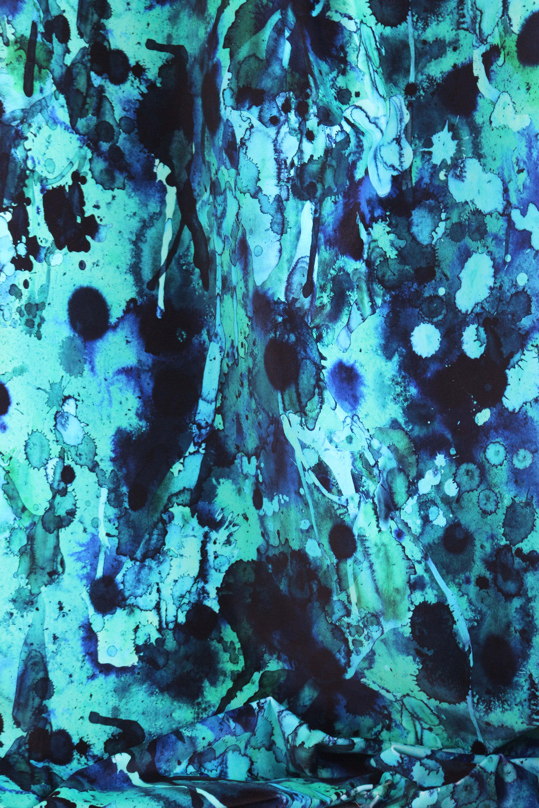 Storm Blotch Room Velvet Fabric - Blue