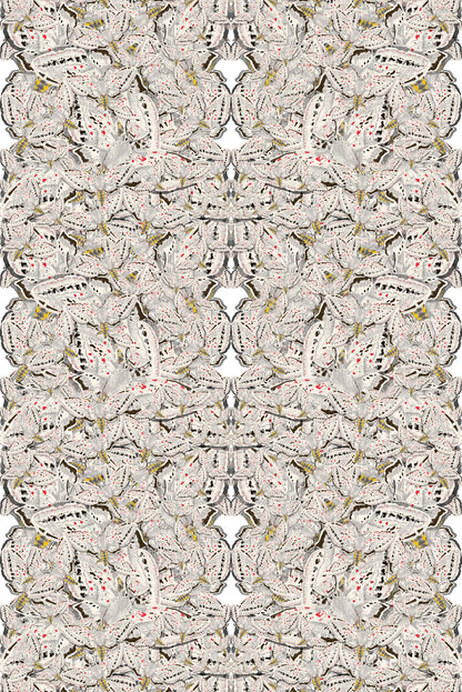 White Moth Allover Fabric - Cream