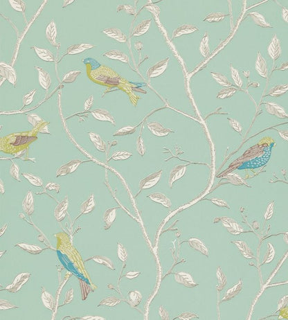 Finches Wallpaper - Teal