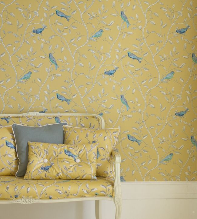 Finches Room Wallpaper - Yellow