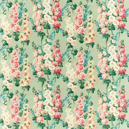 Hollyhocks Fabric - Multicolor