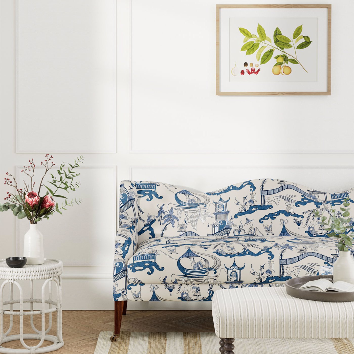 Pagoda River Room Fabric 2 - Blue