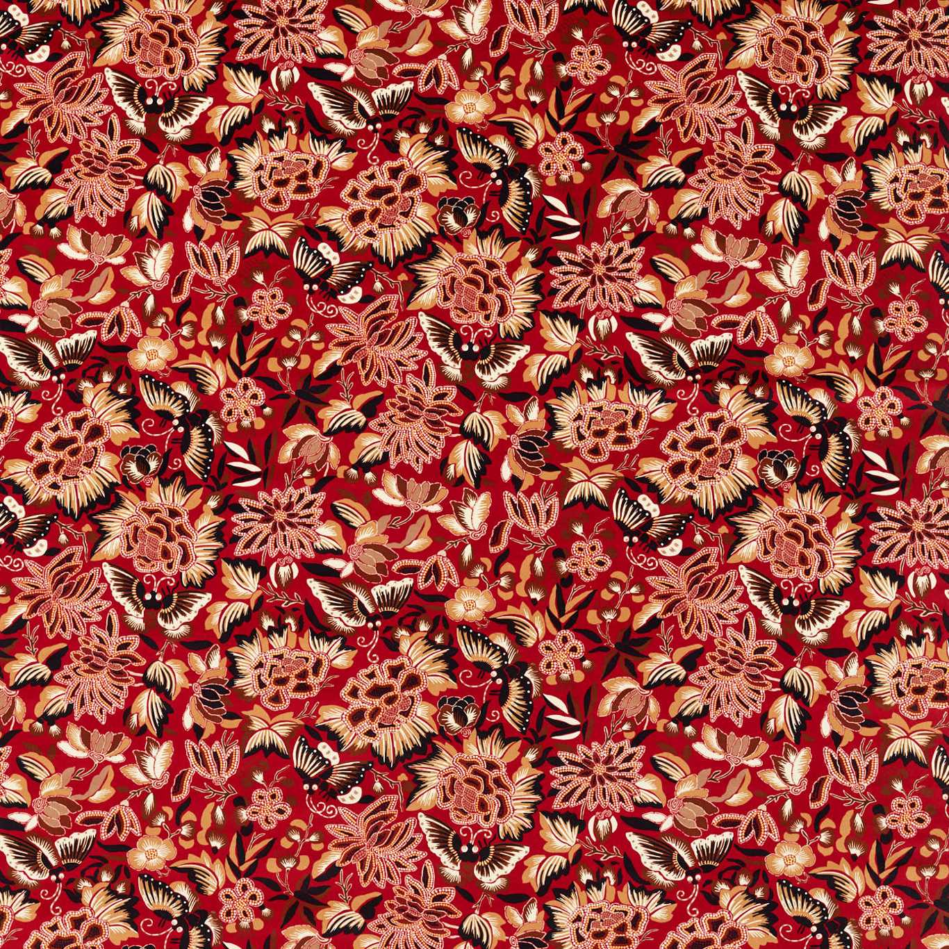 Amara Butterfly Fabric - Red 