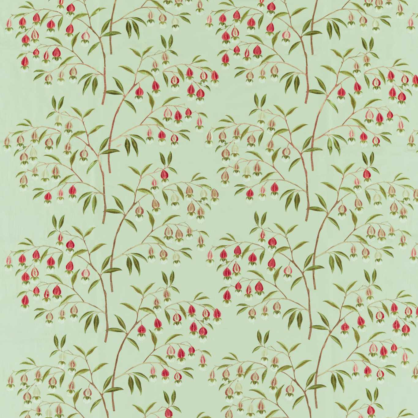 Chinese Lantern Fabric - Green 