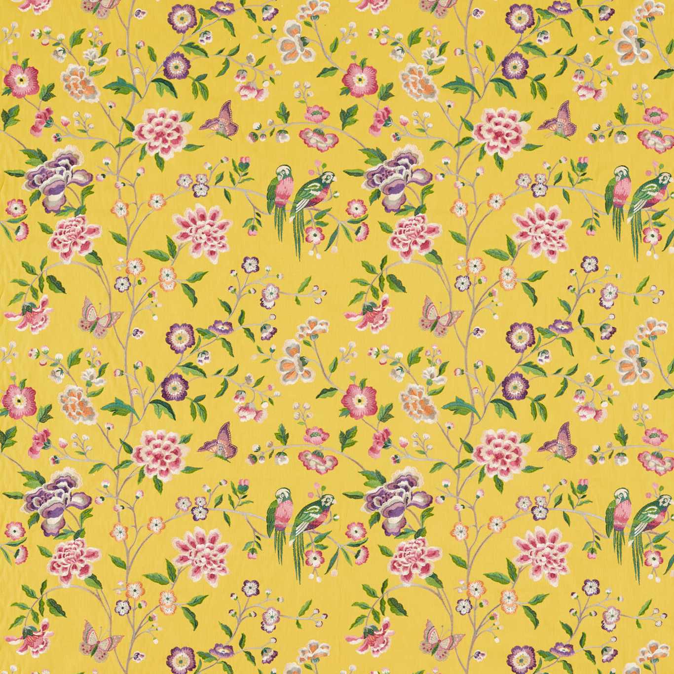 Chinoiserie Hall Fabric - Yellow 