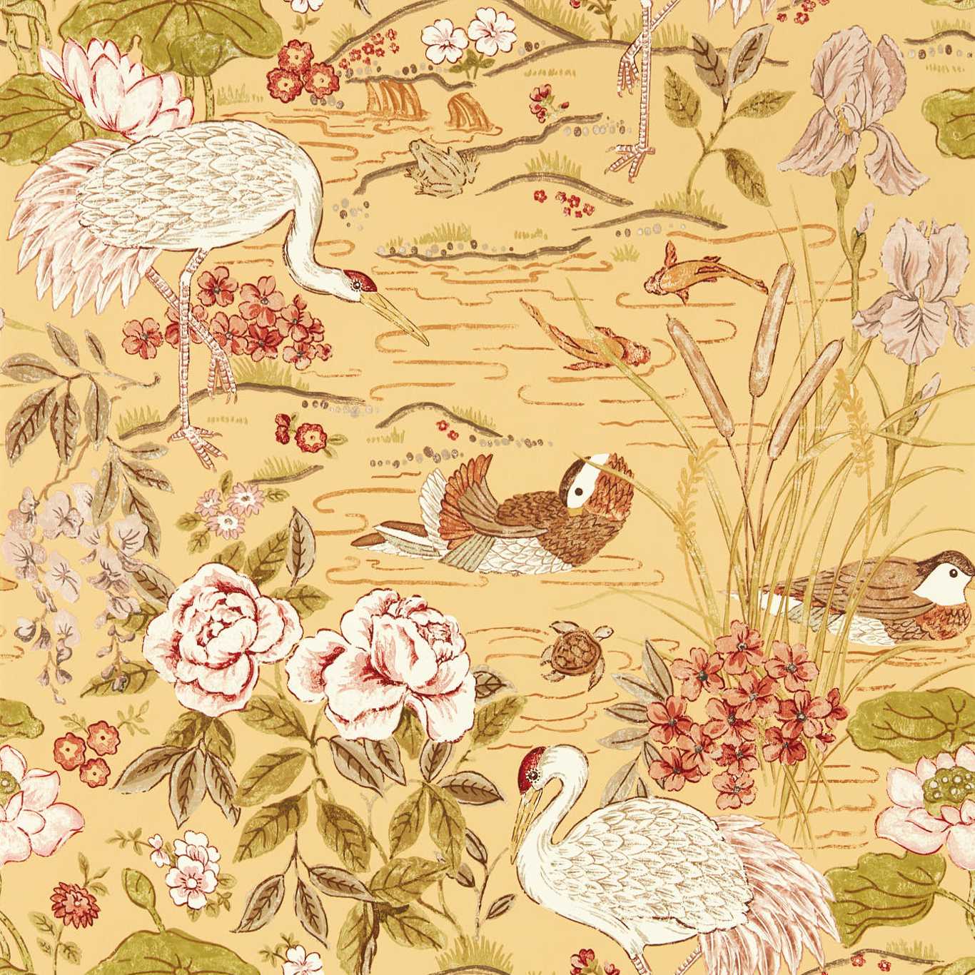 Crane & Frog Nursey Wallpaper - Sand 