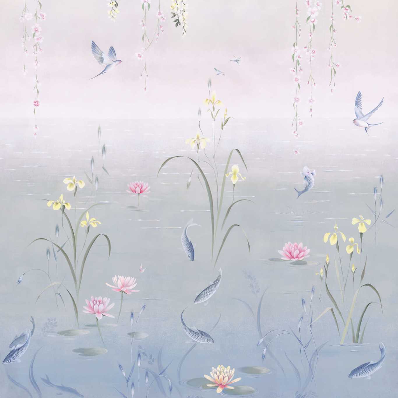 Water Garden Nursey Wallpaper - Blue