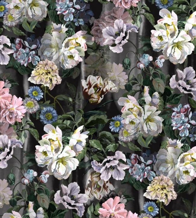 Delft Flower Grande Wallpaper - Graphite - PDG1038/01 - Designers Guild