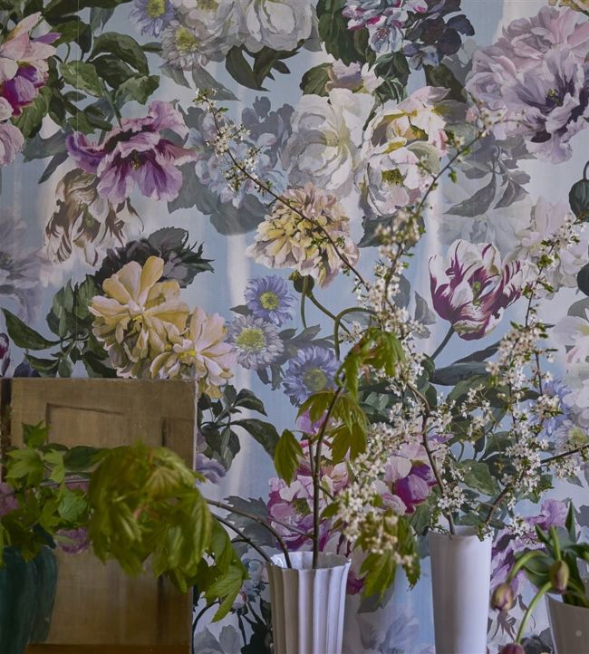 Delft Flower Grande Wallpaper - Sky - PDG1038/03 - Designers Guild