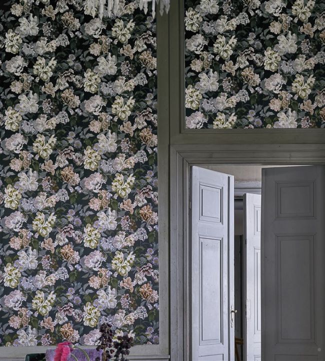 Delft Flower Wallpaper - Charcoal - PDG1033/01 - Designers Guild