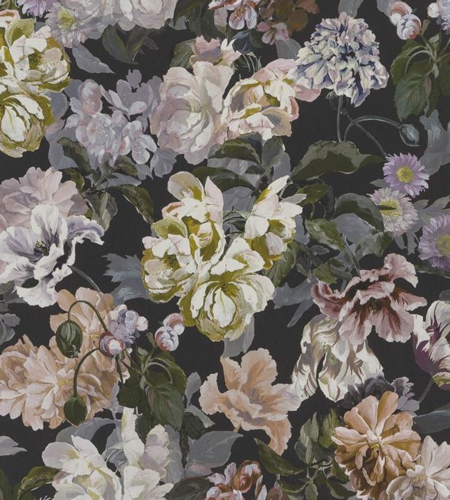Delft Flower Wallpaper - Charcoal - PDG1033/01 - Designers Guild